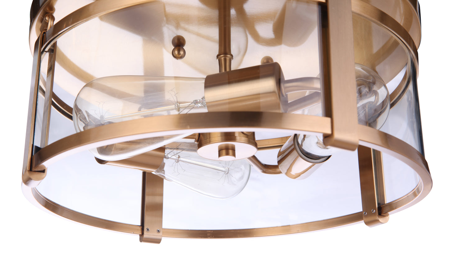 55383-SB - Elliot 3 Light 13" Wide Flush Mount - Satin Brass