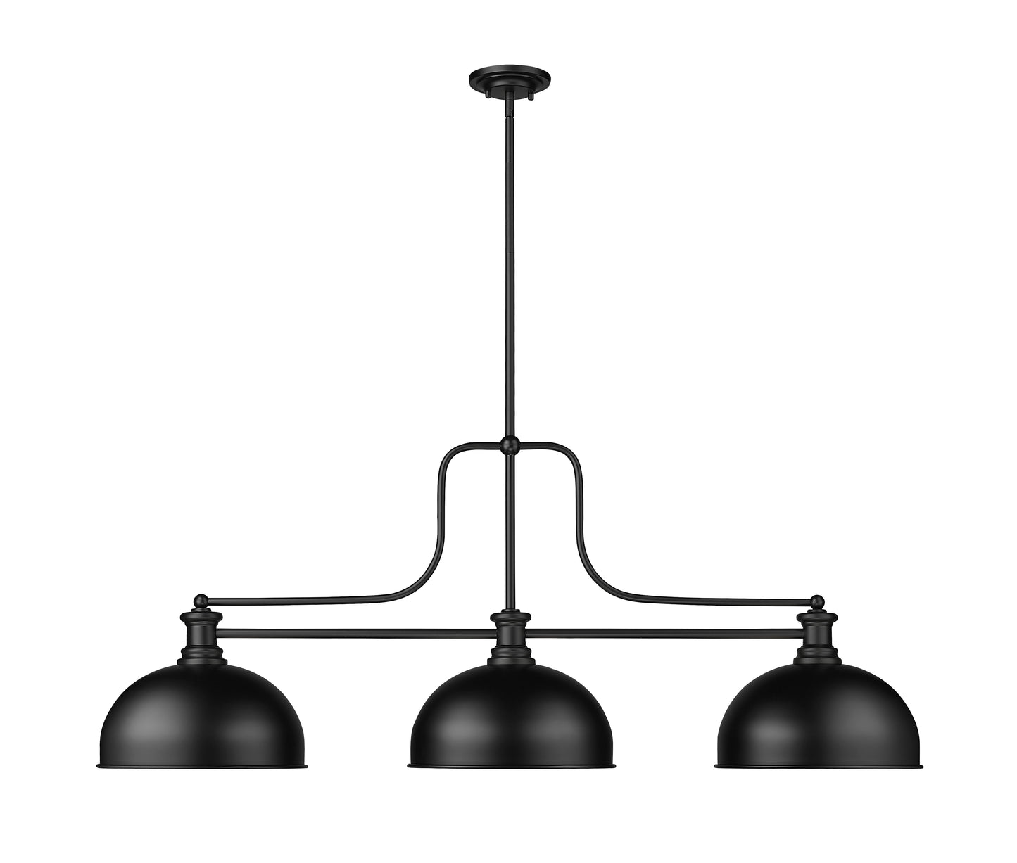 725-3MB-D13MB - Melange 3 Light 52" Billiard - Matte Black