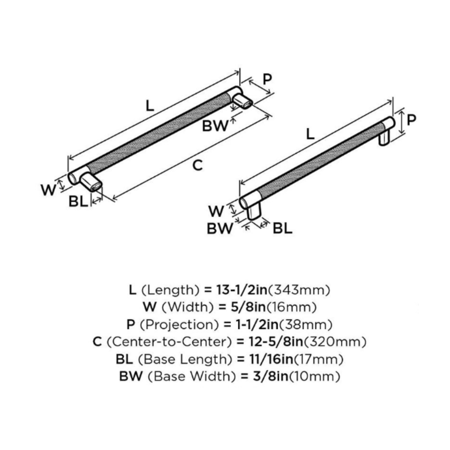 BP36561PNBBR-10PACK - 12 5/8" Center-to-center - Handle - Polished Nickel/Black Bronze