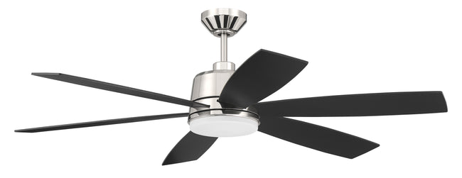 HGN54PLN6 - Hogan 54" 6 Blade Ceiling Fan with Light Kit - Polished Nickel