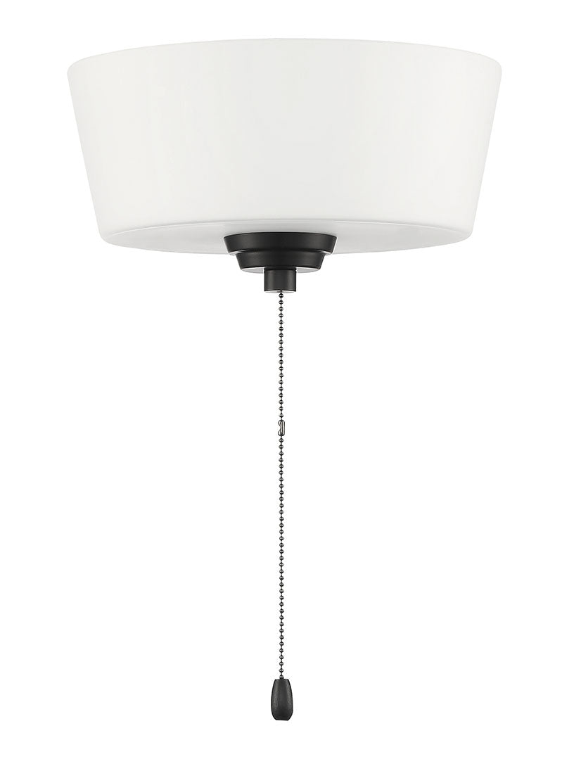 LK2802-FB-WG-LED - 2 Light Energy Star Bowl Fan Light Kit in Flat Black w White Glass