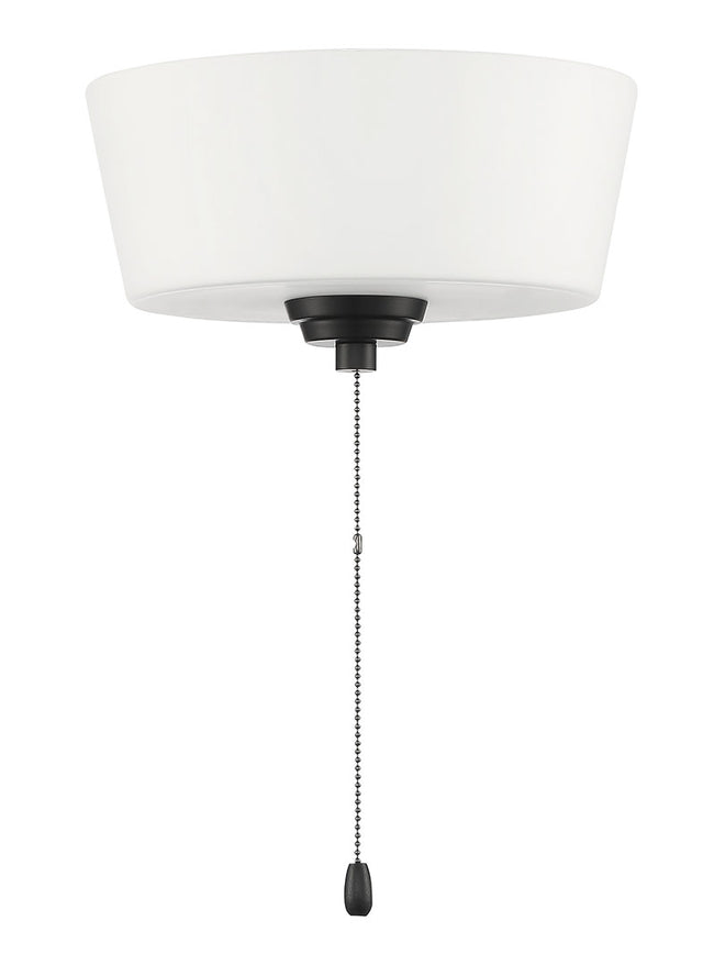 LK2802-FB-WG-LED - 2 Light Energy Star Bowl Fan Light Kit in Flat Black w White Glass