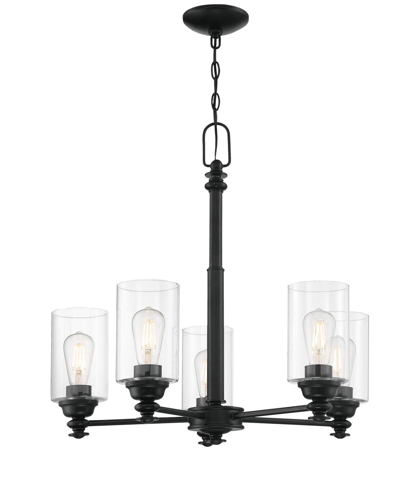 49825-FB-C - Dardyn 5 Light 25" Wide Chandelier - Flat Black