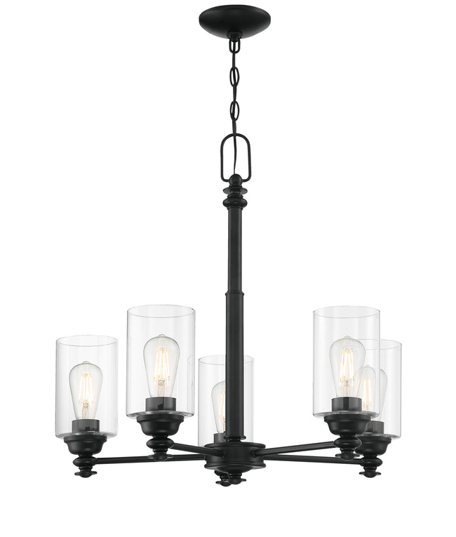 49825-FB-C - Dardyn 5 Light 25" Wide Chandelier - Flat Black