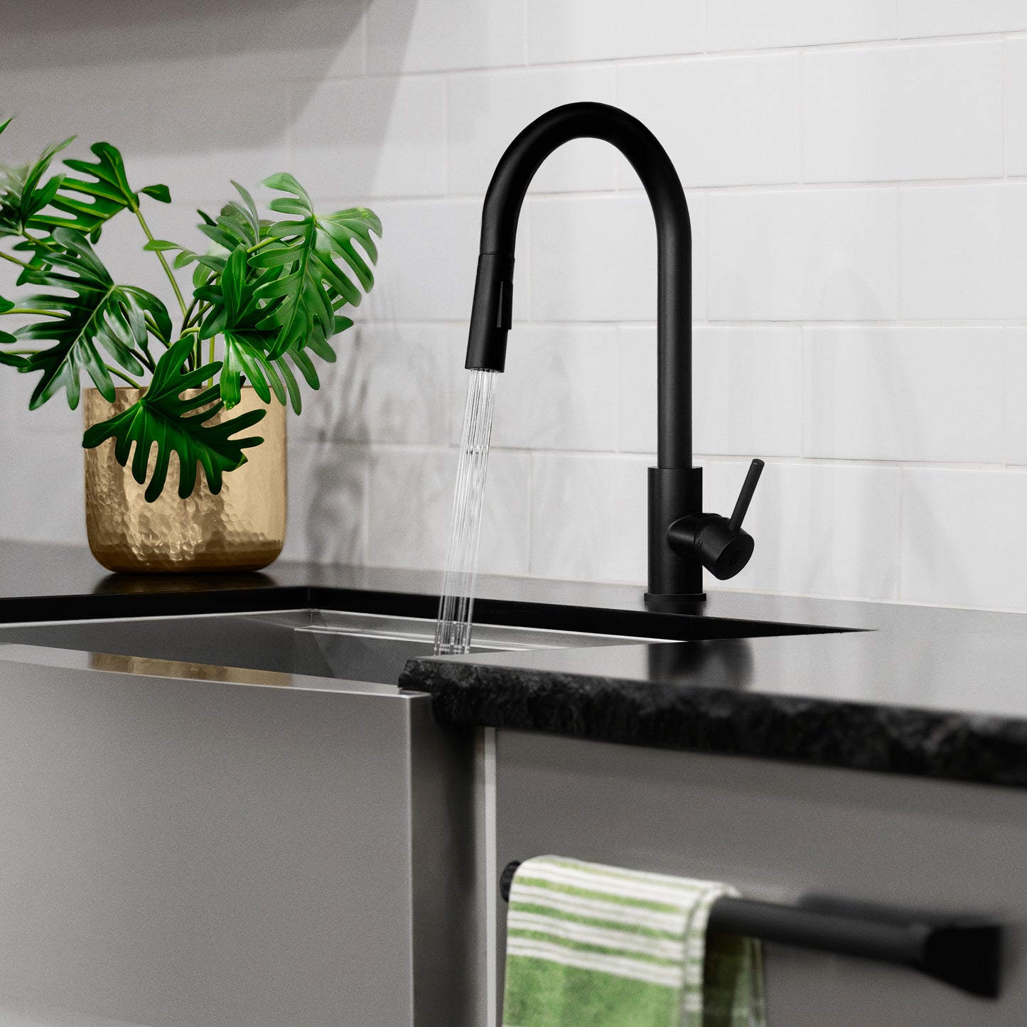 RBCN1-KF-MB - Rubicon Pull Down Single Handle Kitchen Faucet in Matte Black