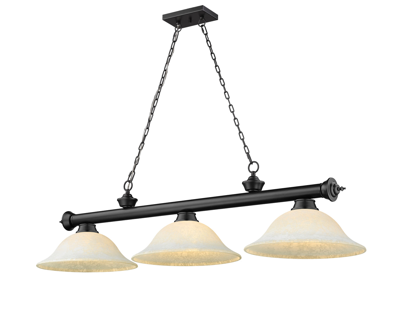 2306-3MB-WM16 - Cordon 3 Light 58" Billiard - Matte Black