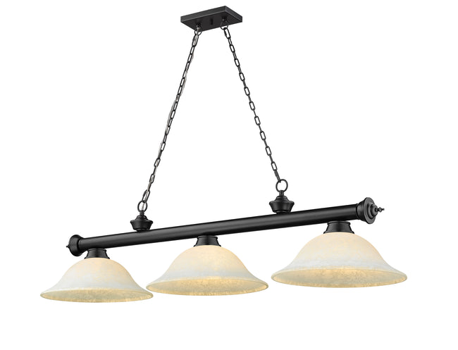 2306-3MB-WM16 - Cordon 3 Light 58" Billiard - Matte Black