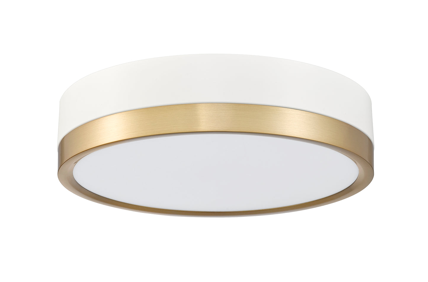1006F12-MW-MGLD-LED - Algar 1 Light Flush 12" Mount - Matte White / Modern Gold