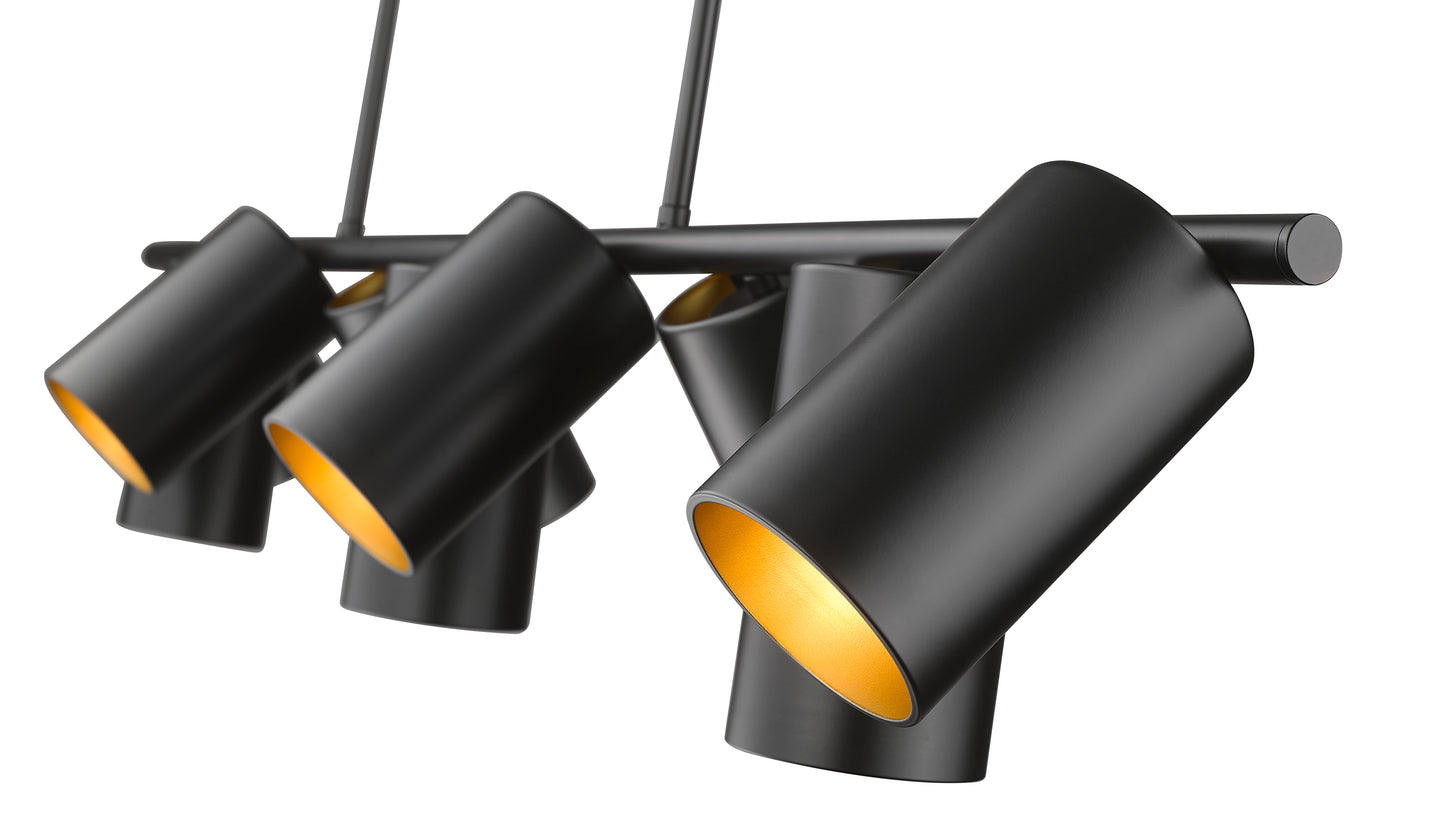 7520-9L-MB - Lumina 9 Light Linear 55" Chandelier - Matte Black
