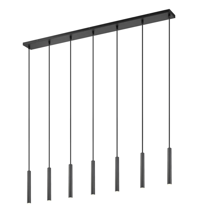 919MP12-7L-MB-LED - Forest 7 Light Linear 54" Chandelier - Matte Black
