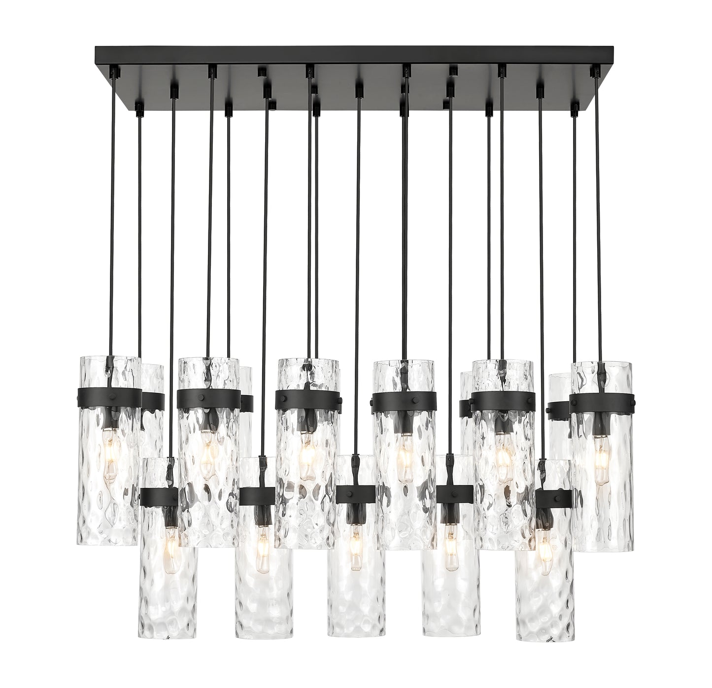 7002P5-17L-MB - Fontaine 17 Light Linear 44" Chandelier - Matte Black