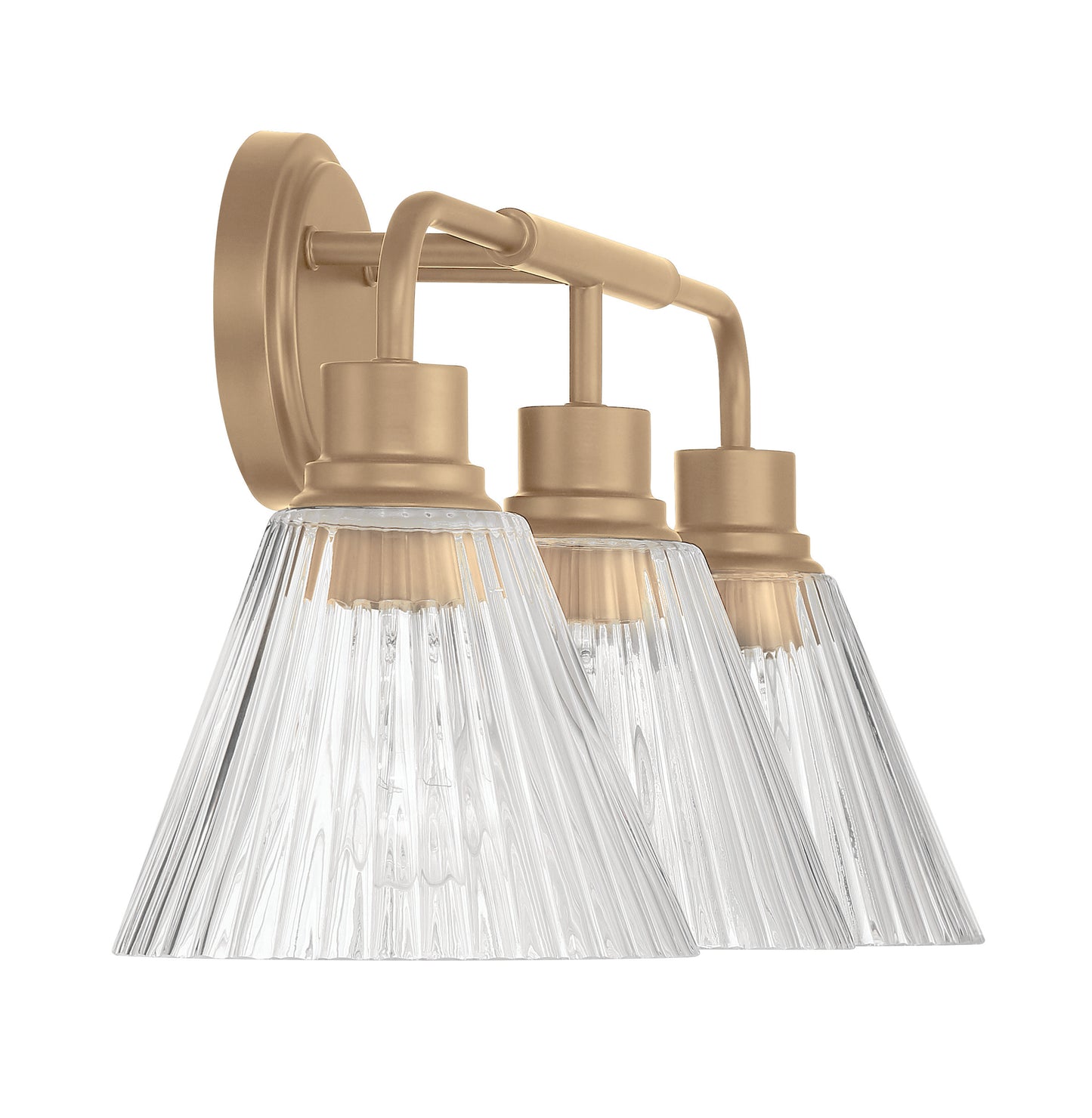 61103-CPZ - Pleated 3 Light 25" Wide Vanity Light - Premium Bronze