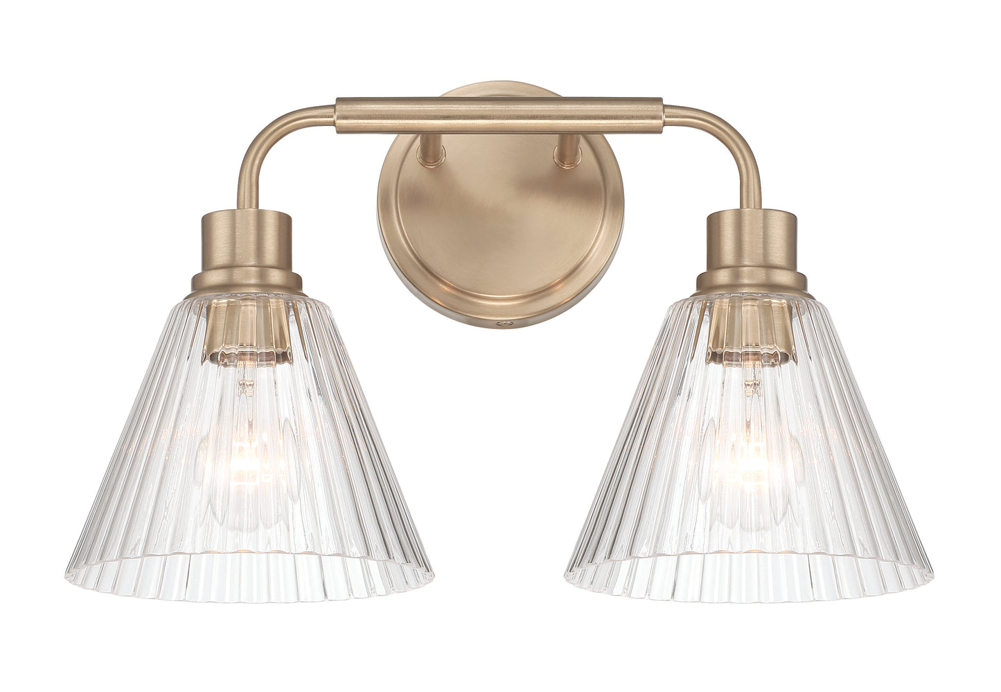 61102-CPZ - Pleated 2 Light 17" Wide Vanity Light - Premium Bronze