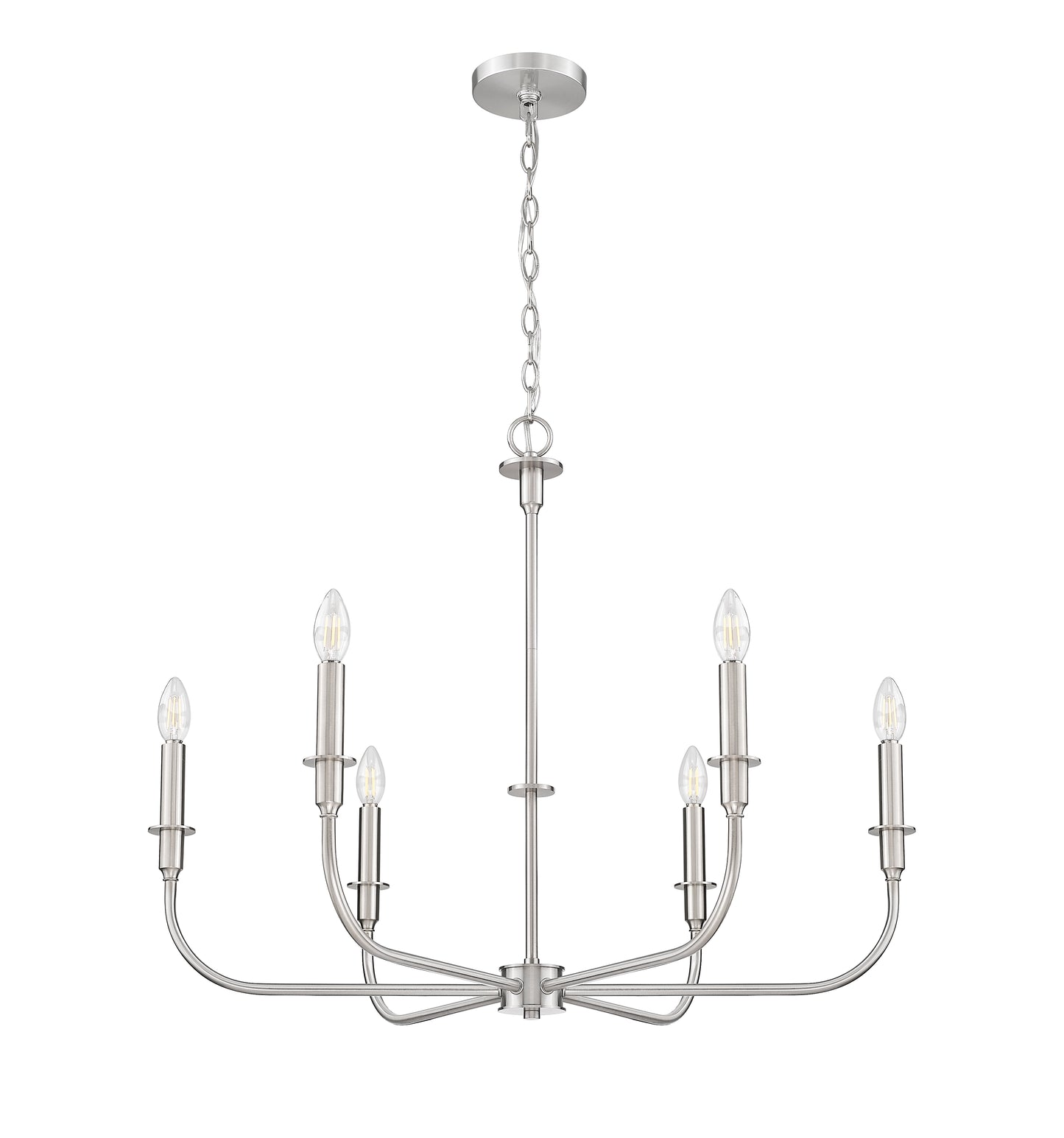 3049-32BN - Tova 6 Light 36" Chandelier - Brushed Nickel
