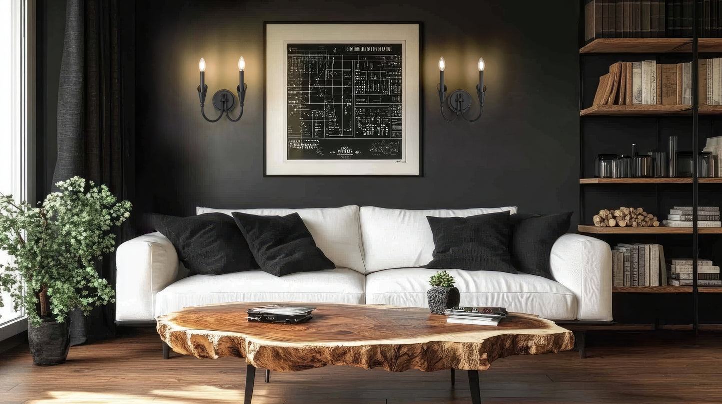 4014-2S-MB - Claudelle 2 Light Wall 14" Sconce - Matte Black