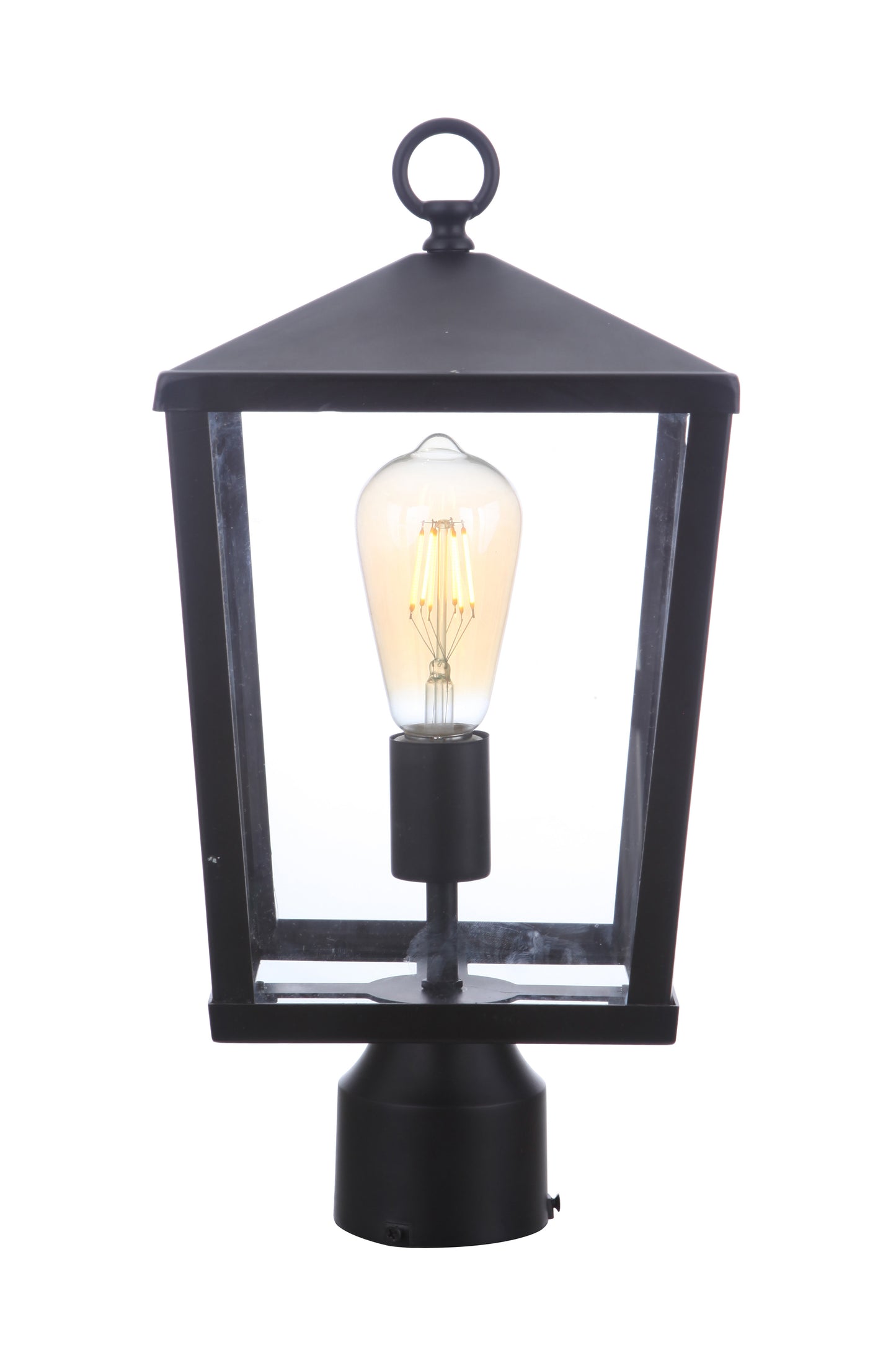 ZA4615-MN - Olsen 1 Light 16" High Post Mount - Midnight