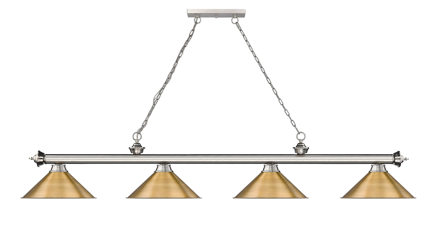 2306-4BN-RB15 - Cordon 4 Light 81" Billiard - Brushed Nickel