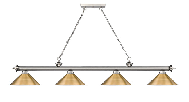 2306-4BN-RB15 - Cordon 4 Light 81" Billiard - Brushed Nickel
