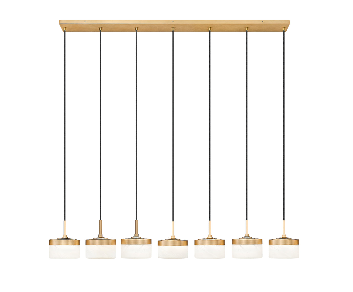 827P6-7L-MGLD-LED - Renaud 7 Light Linear 59" Chandelier - Modern Gold