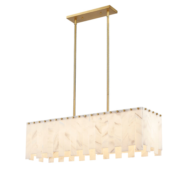 345-40L-RB - Viviana 5 Light Linear 41" Chandelier - Rubbed Brass