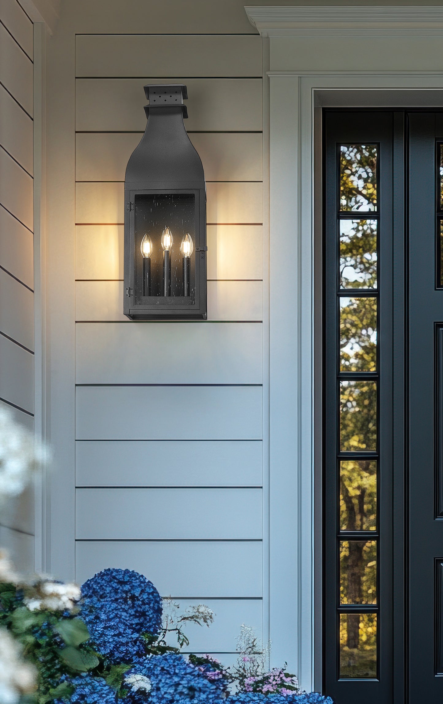 5030B-BK - Toulouse 3 Light Outdoor Wall 26" Light - Sand Black