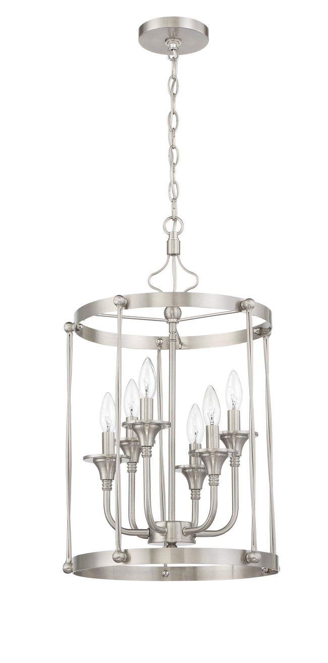 57036-BNK - Jolenne 6 Light 15" Wide Foyer Light - Brushed Nickel