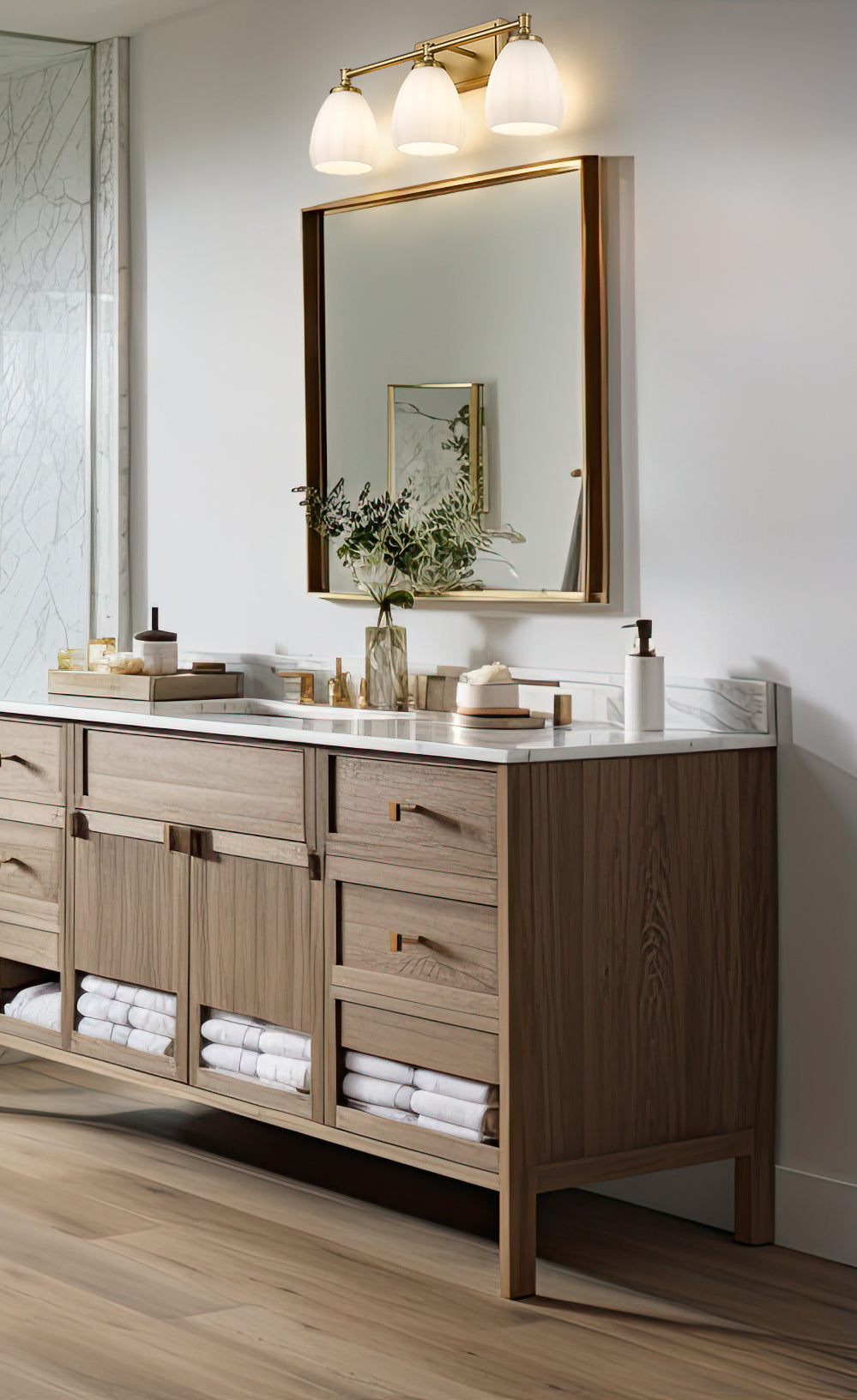 7004-3V-MGLD - Oren 3 Light 24" Vanity - Modern Gold