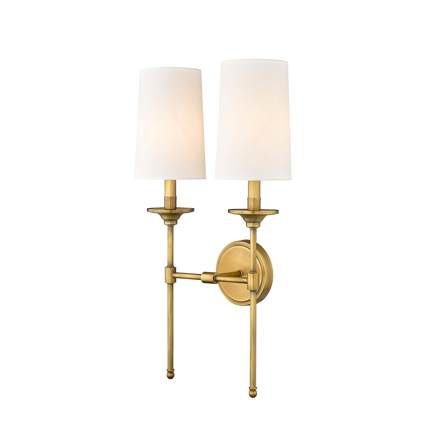 3033-2S-RB - Emily 2 Light Wall 24" Sconce - Rubbed Brass