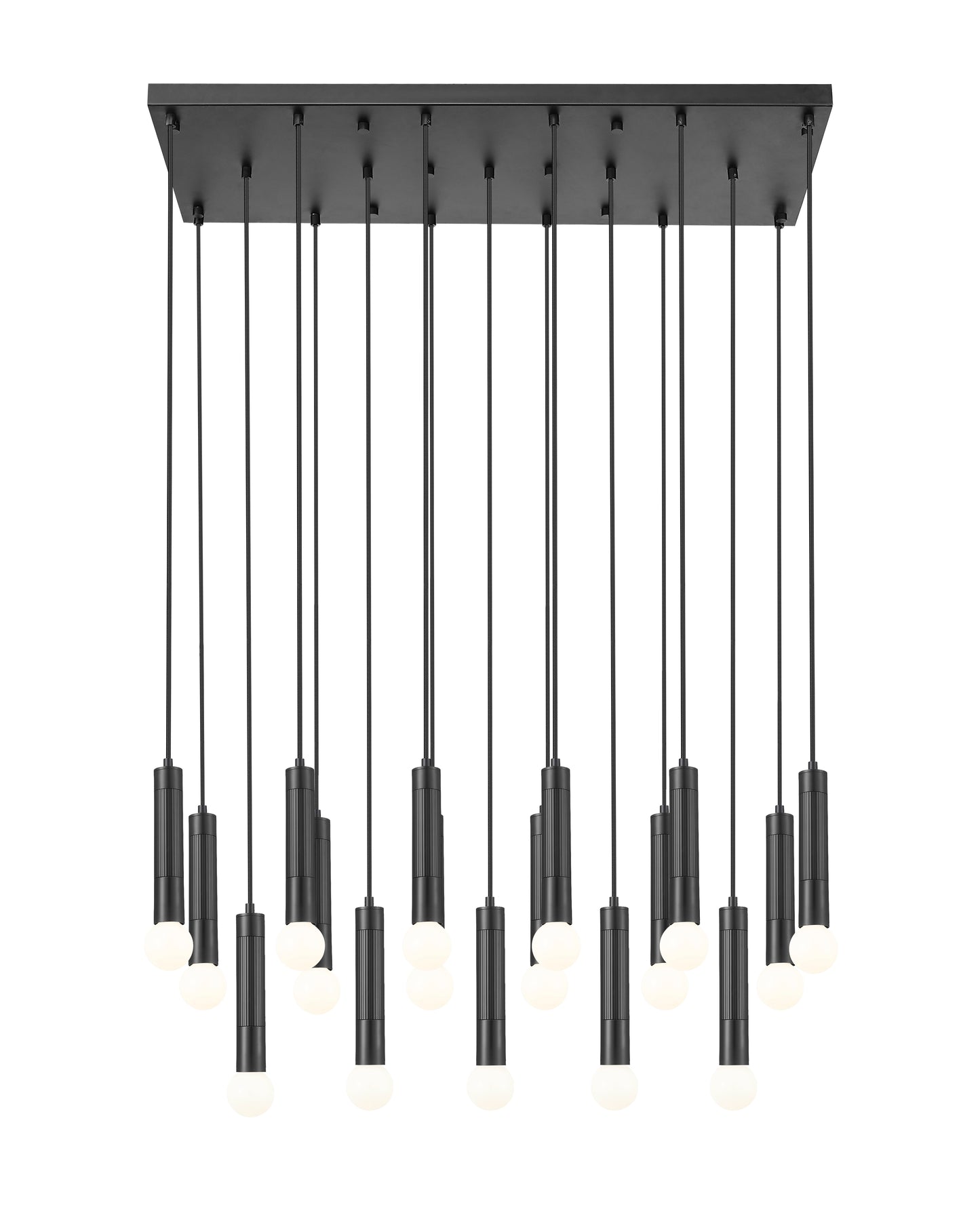 1956P-17L-MB - Stari 17 Light Linear 42" Chandelier - Matte Black