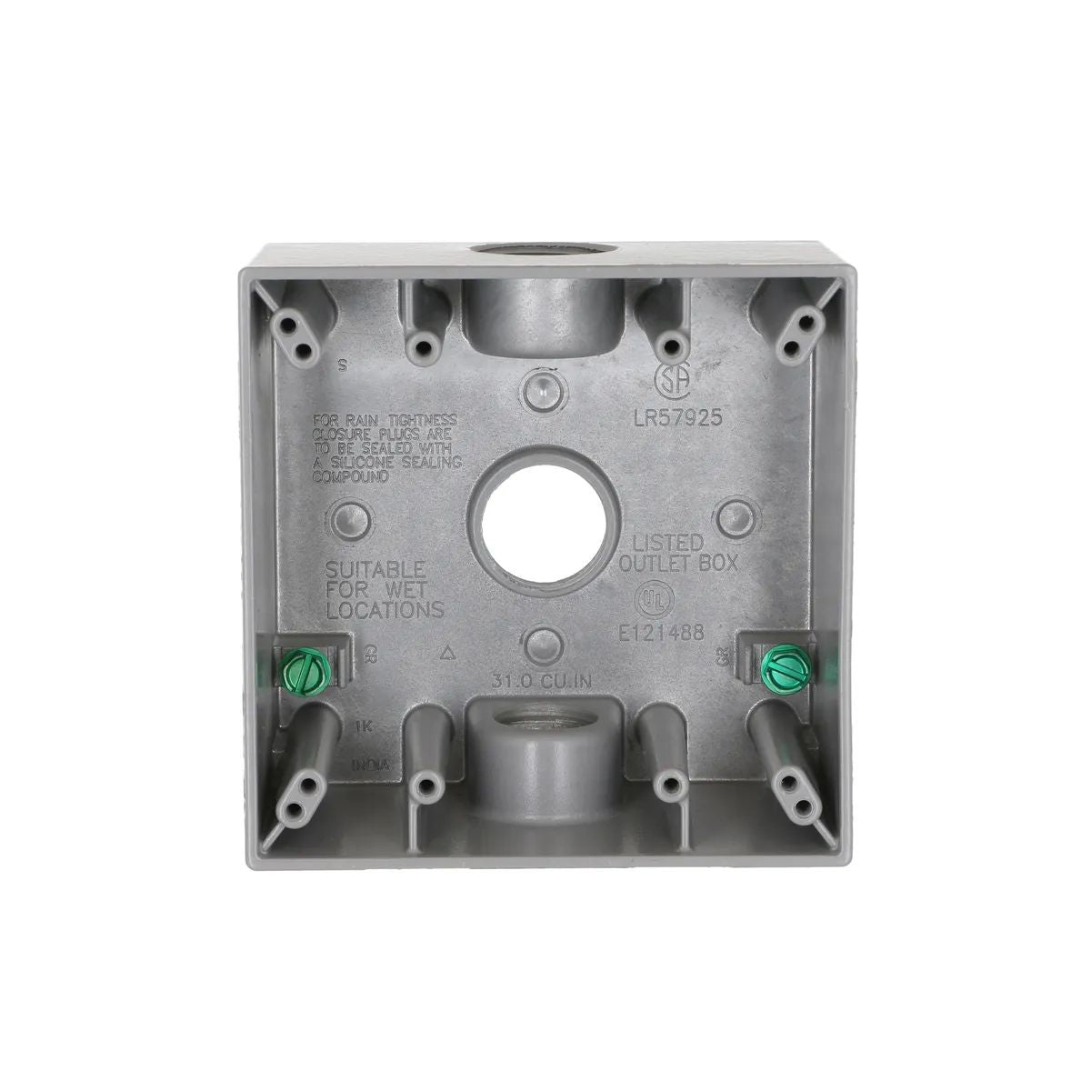 5341-0 - Weatherproof 2-Gang Box - 3/4" Threaded Outlets