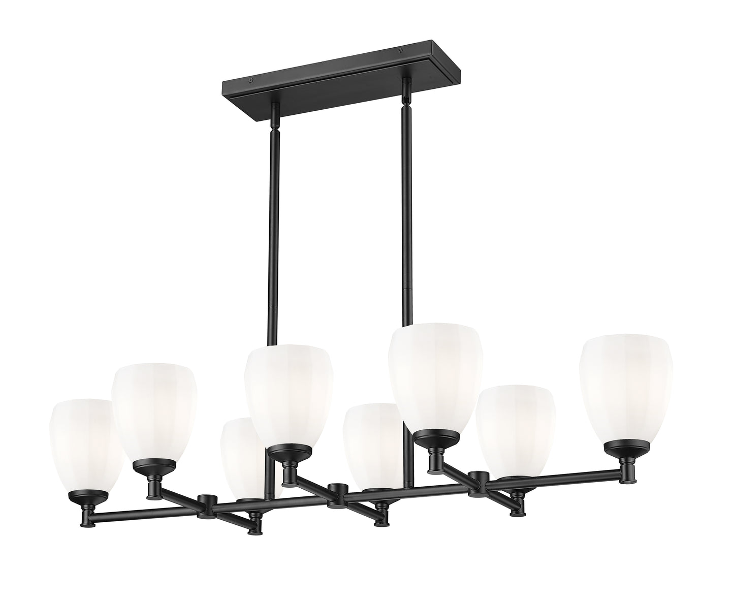 7004-8L-MB - Oren 8 Light Linear 42" Chandelier - Matte Black