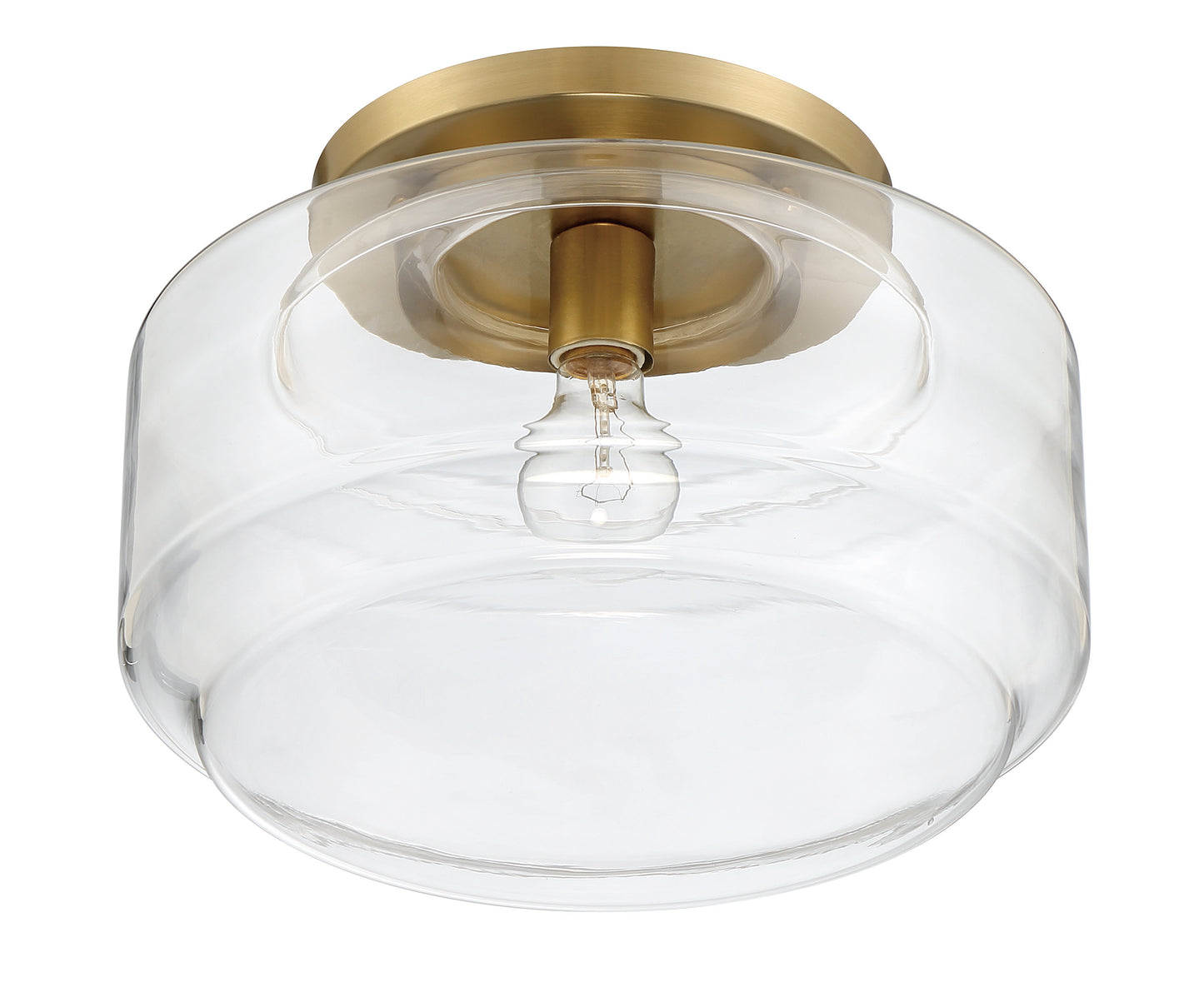 X3114-SB - Peri 1 Light 14" Wide Flush Mount - Satin Brass