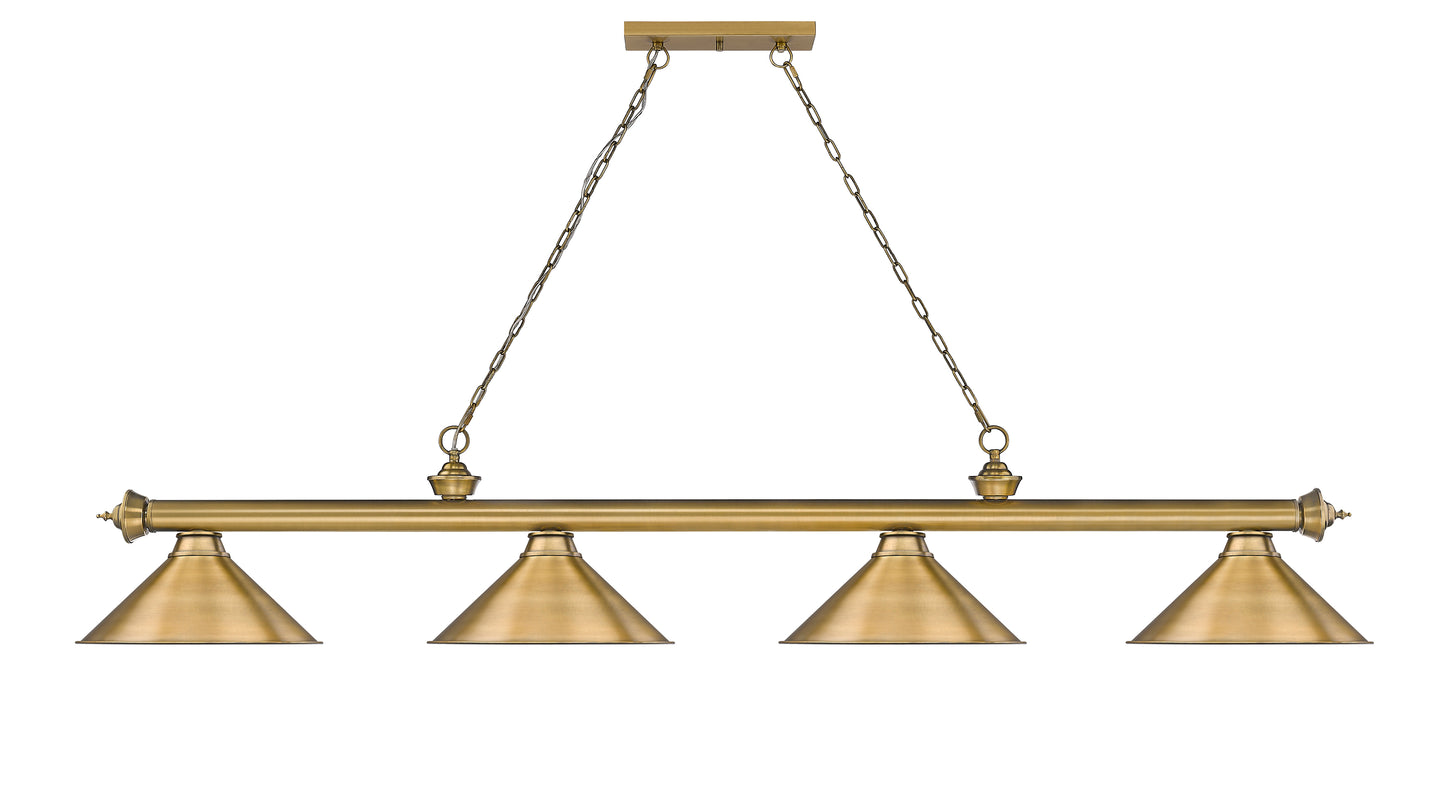 2306-4RB-RB15 - Cordon 4 Light 81" Billiard - Rubbed Brass