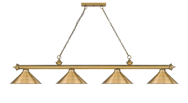 2306-4RB-RB15 - Cordon 4 Light 81" Billiard - Rubbed Brass