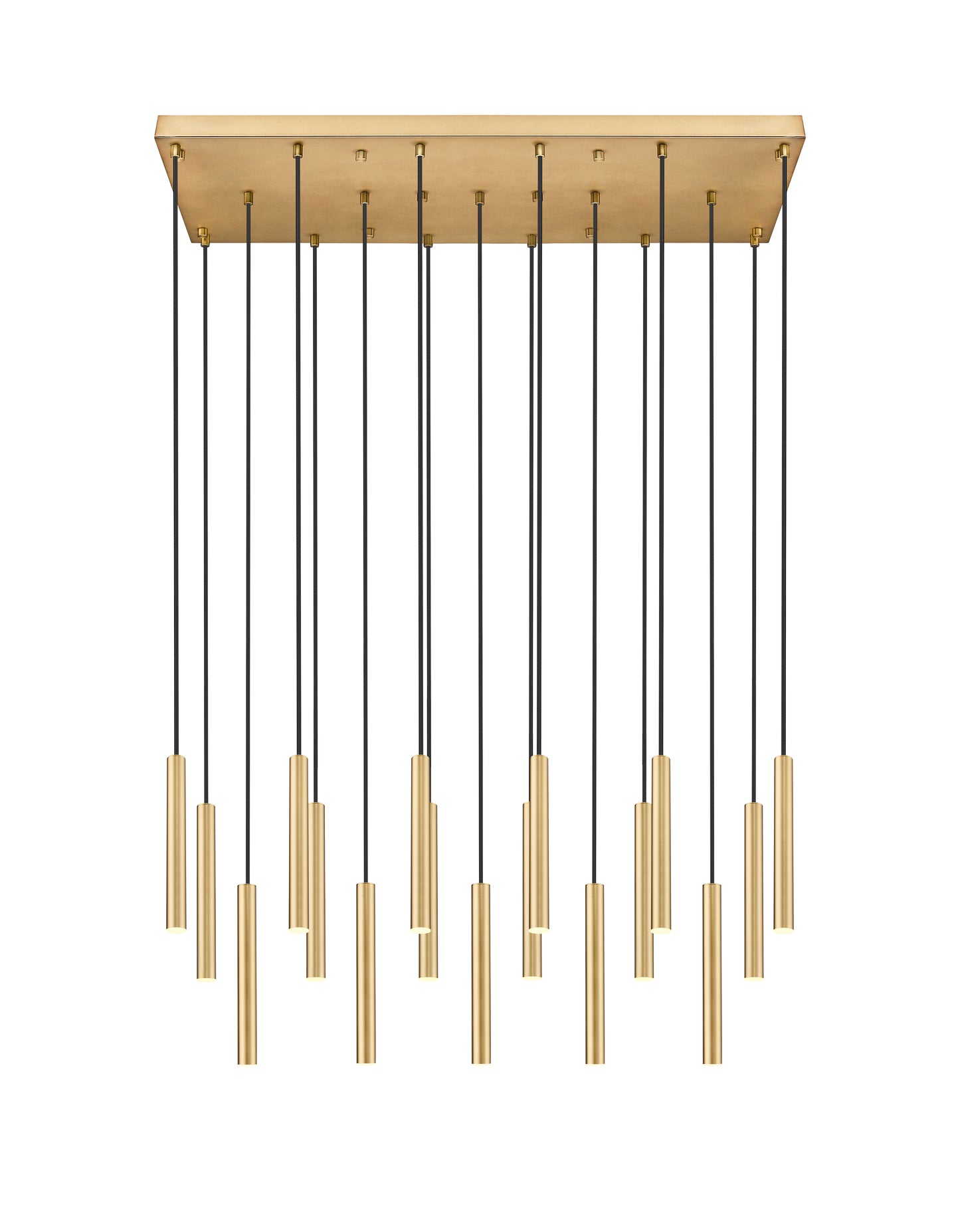 919MP12-17L-MGLD-LED - Forest 17 Light Linear 42" Chandelier - Modern Gold