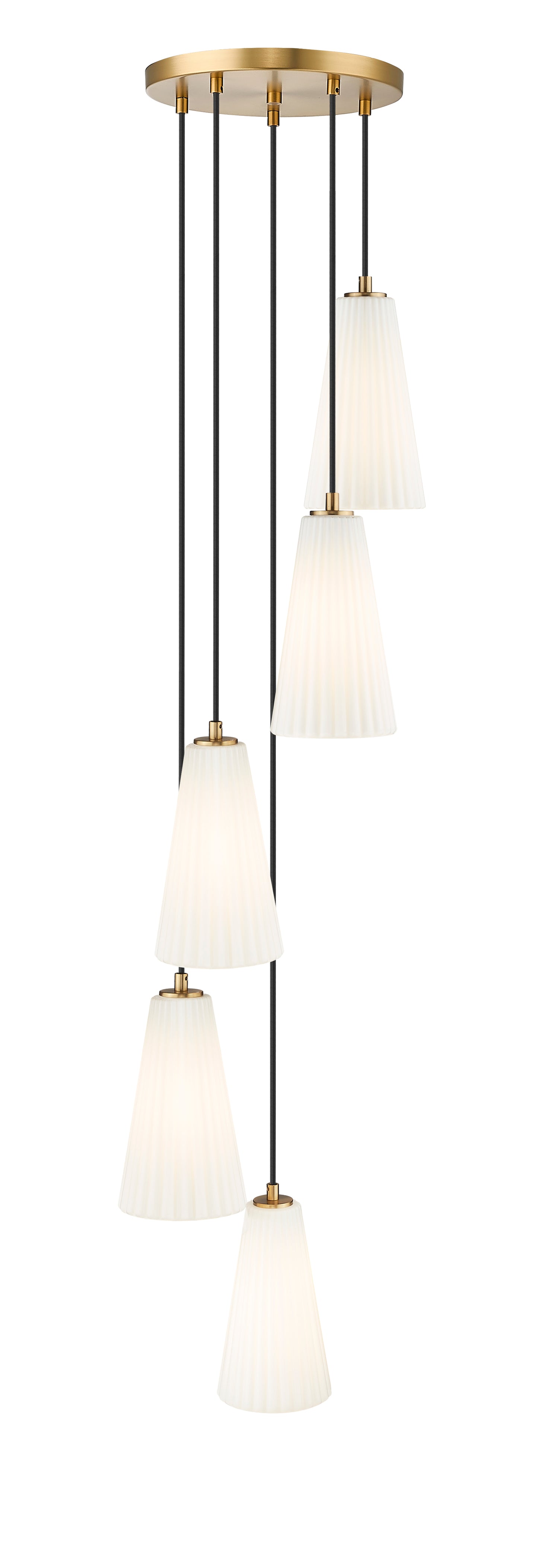3043P6-5R-MGLD - Farrell 5 Light 12" Chandelier - Modern Gold
