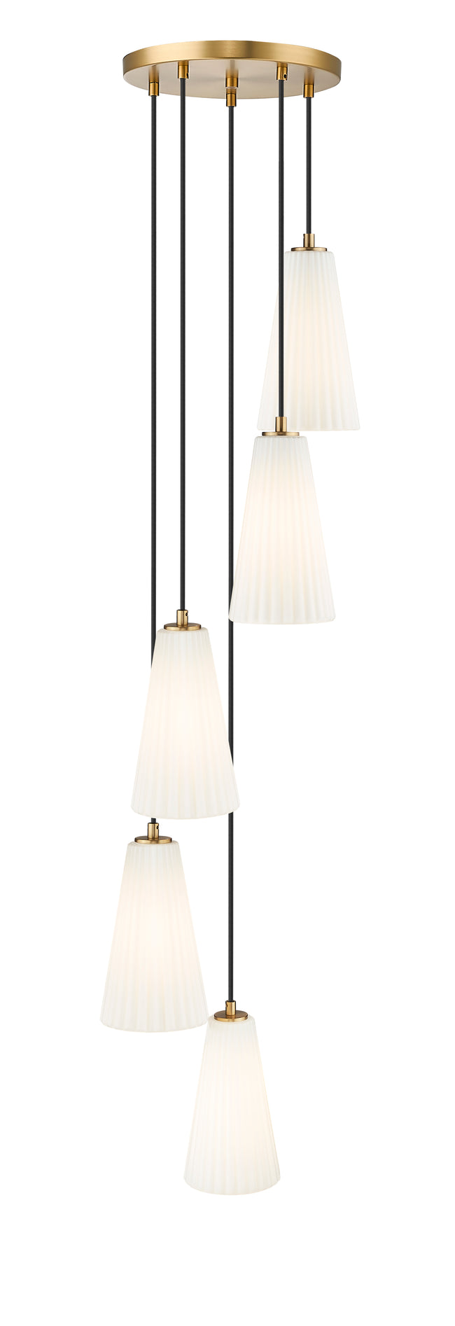 3043P6-5R-MGLD - Farrell 5 Light 12" Chandelier - Modern Gold