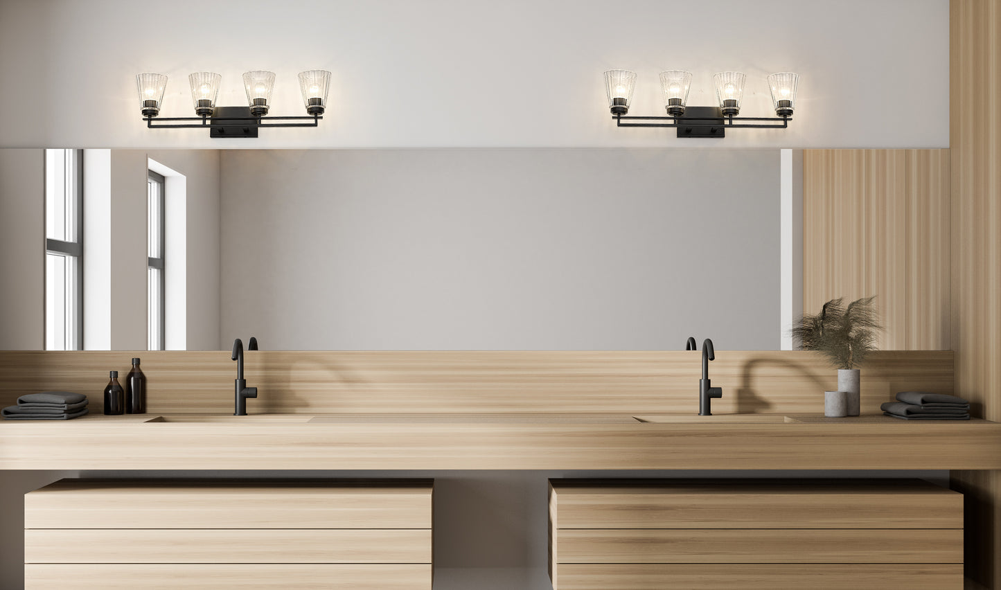 823-4V-MB - Lyna 4 Light 30" Vanity - Matte Black