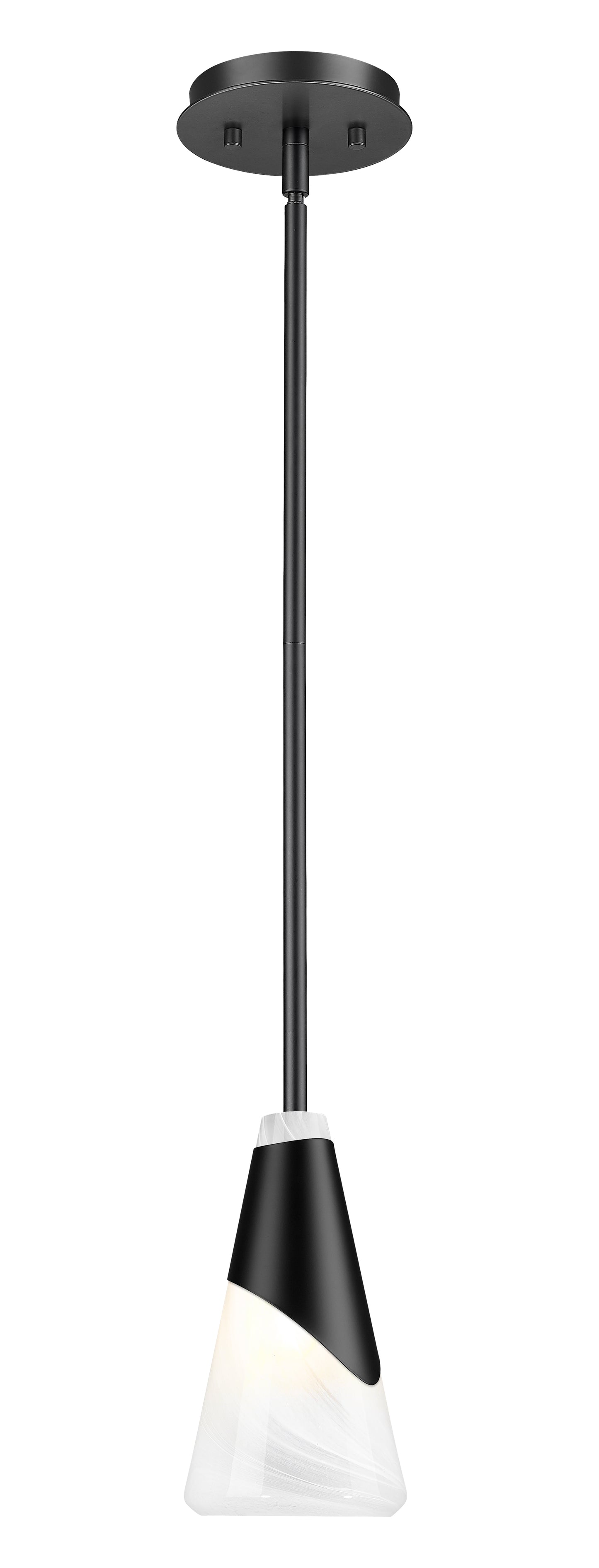 828P6-ROD-MB - Aimie 1 Light 6" Pendant - Matte Black