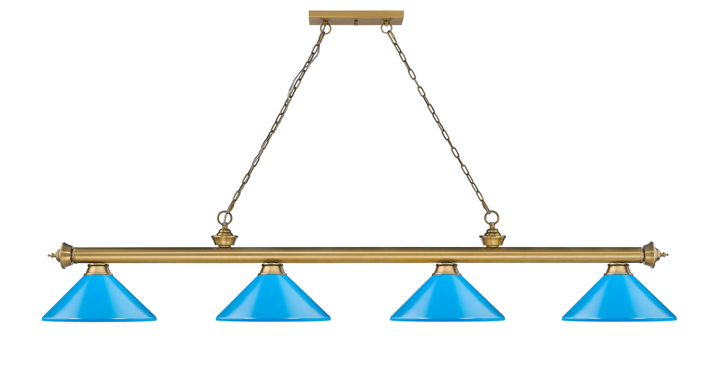 2306-4RB-MEB - Cordon 4 Light 82" Billiard - Rubbed Brass