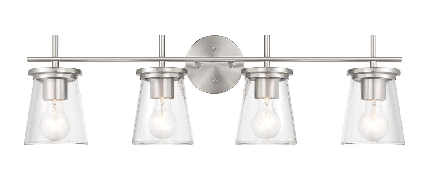 60404-BNK - Connell 4 Light 30" Wide Vanity Light - Brushed Nickel