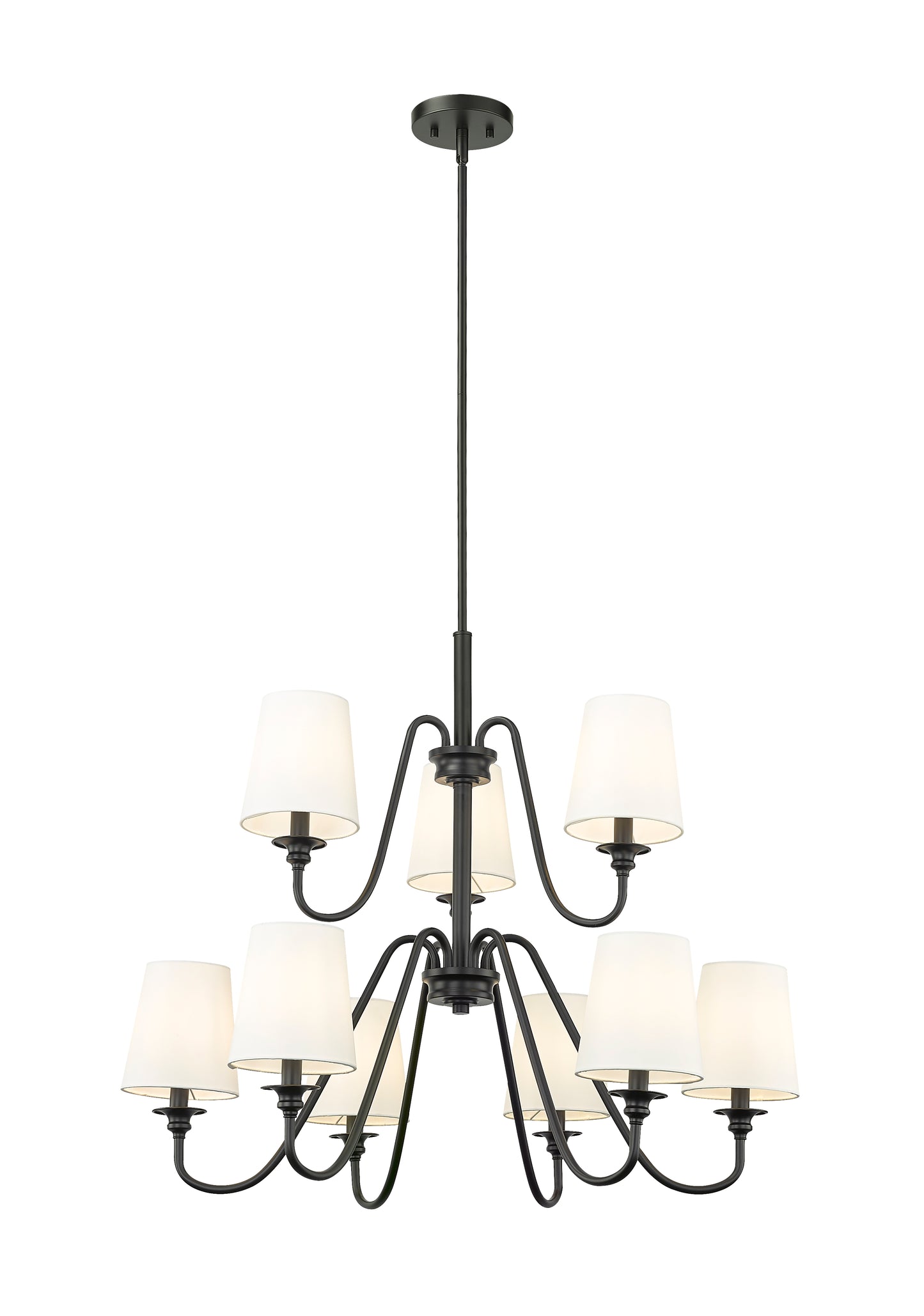 7509-9-32MB - Gianna 9 Light 32" Chandelier - Matte Black