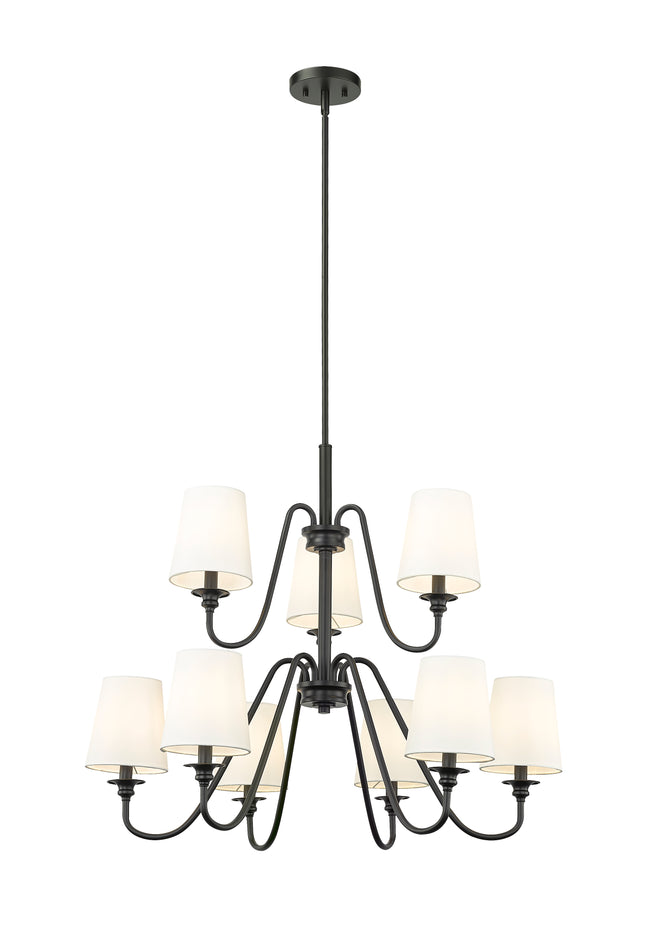 7509-9-32MB - Gianna 9 Light 32" Chandelier - Matte Black