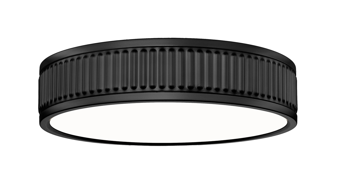1013F12-MB-LED - Stari 1 Light Flush 13" Mount - Matte Black