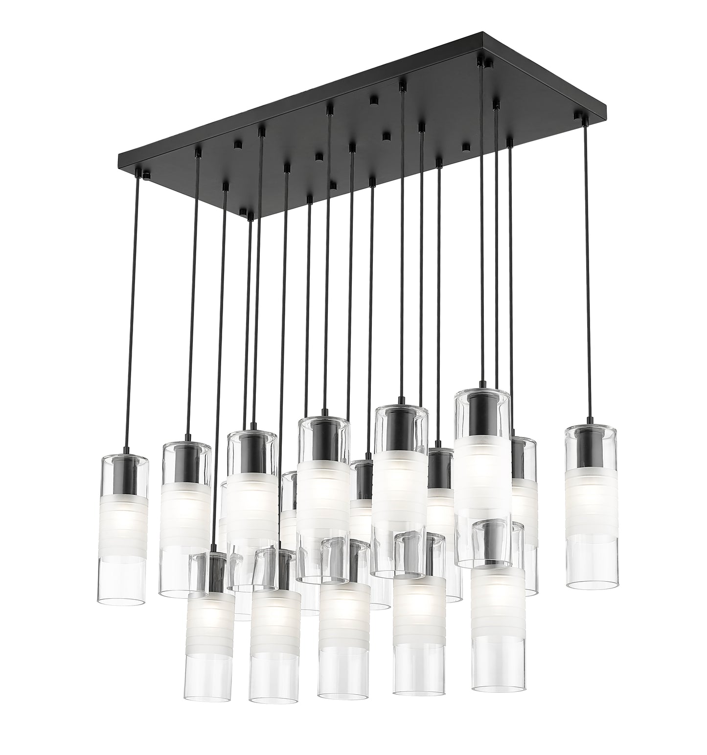 824P-17L-MB - Alton 17 Light Linear 42" Chandelier - Matte Black