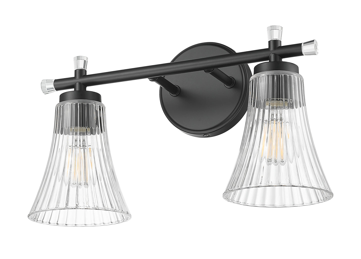 7519-2V-MB - Belle 2 Light 16" Vanity - Matte Black