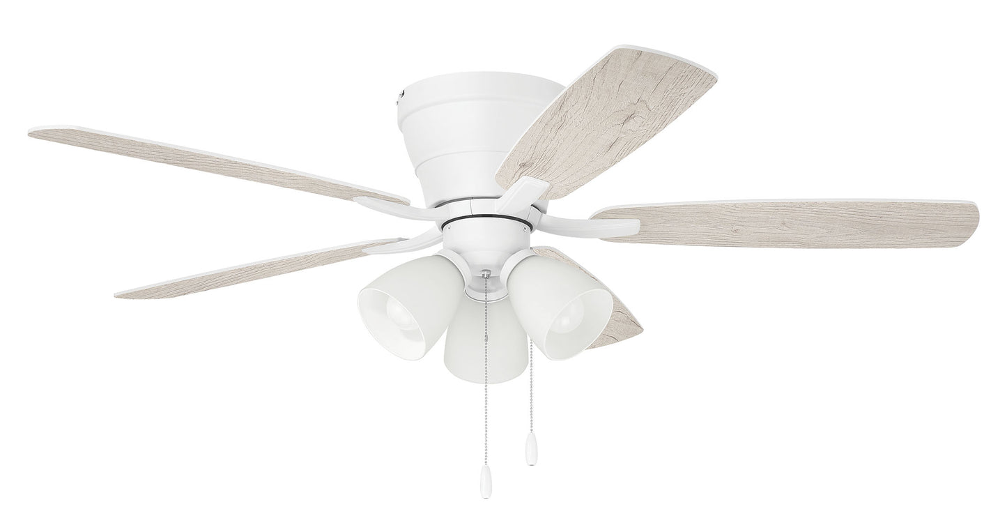 WHL52W5C3 - Wheeler 52 3-Light 52" 5 Blade Ceiling Fan with Light Kit - White