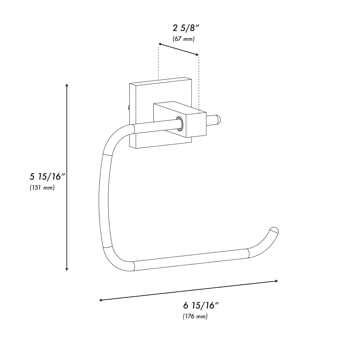 RBCN1-TRNG-MB - Rubicon Towel Ring in Matte Black
