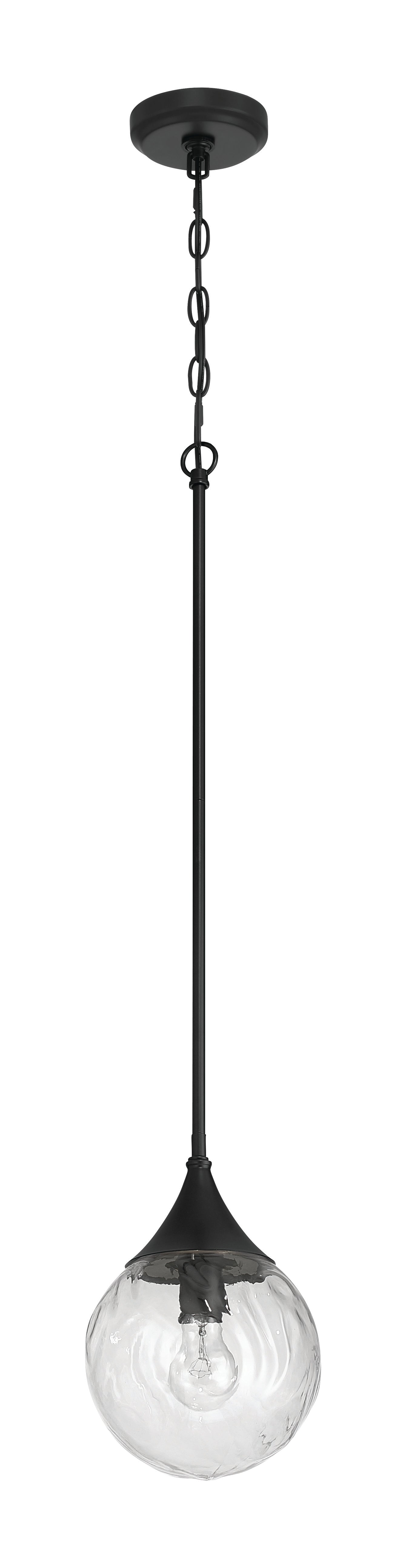 61291-FB - Reflection 1 Light 8" Wide Mini Pendant - Flat Black