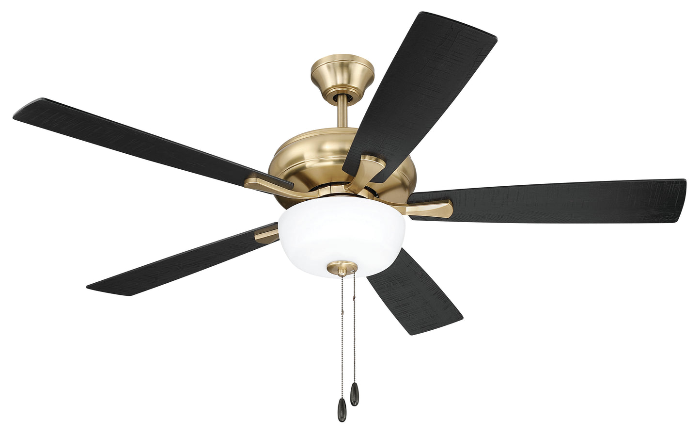 ECF211SB5-BWNFB - EOS 2 Light Frosted White Bowl 52" Ceiling Fan 52" 5 Blade Ceiling Fan with Light Kit - Satin Brass